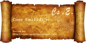 Cser Emilián névjegykártya